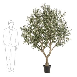 Árbol Gran Olivo artificial con aceitunas y 240 cm de altura. Arbol grande de olivo artificial para interior