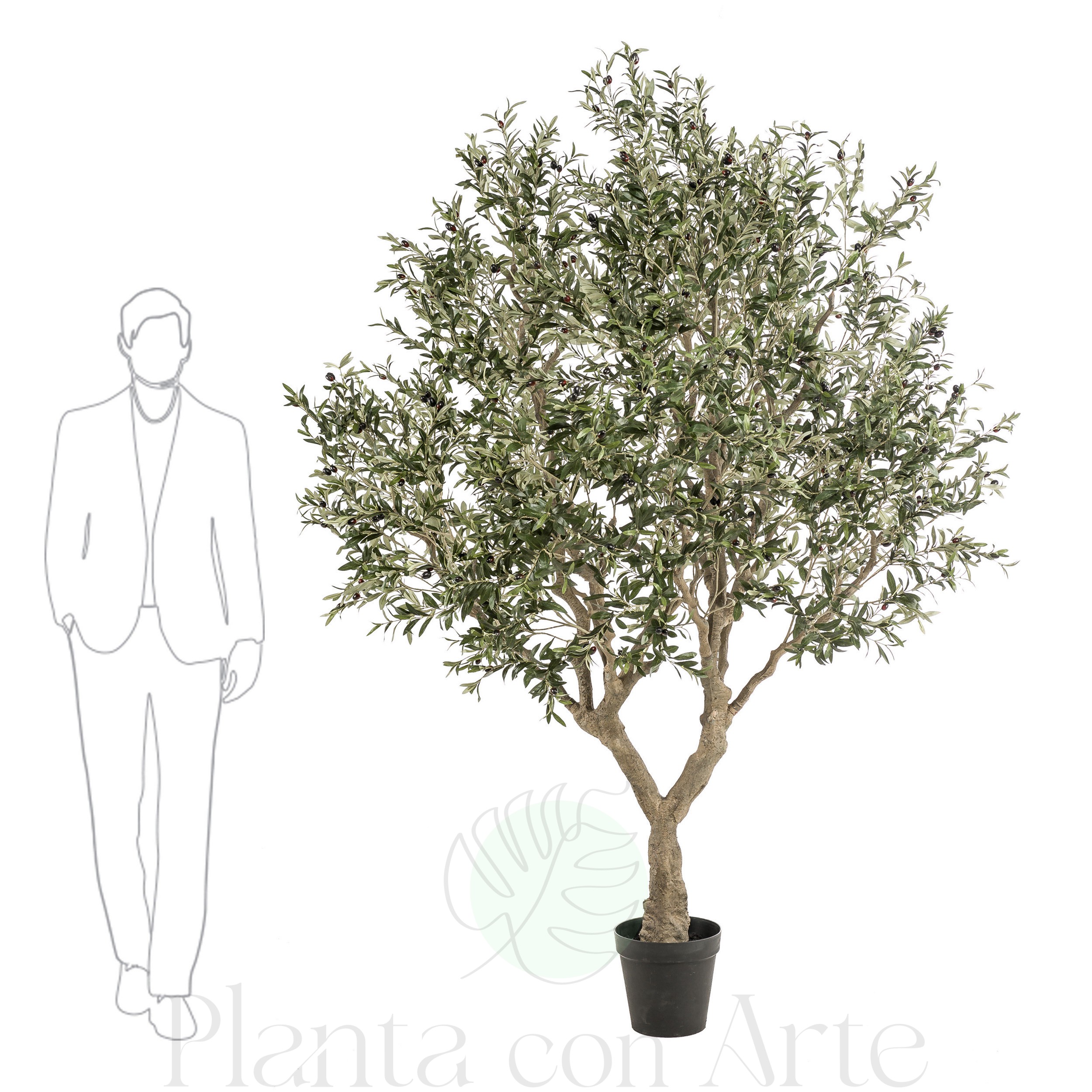 Planta olivo artificial con macetero 156cm – Luz Garden