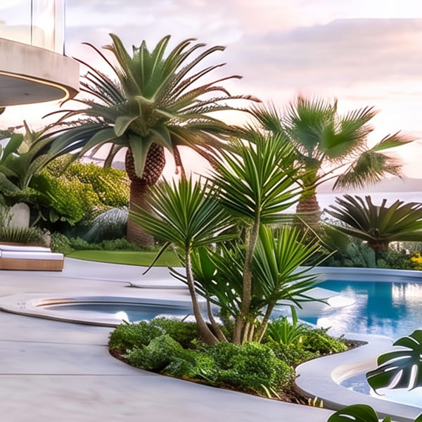 Plantas artificiales hiperrealistas y resistentes para exterior
