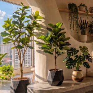 árboles y plantas hiperrealistas para interior