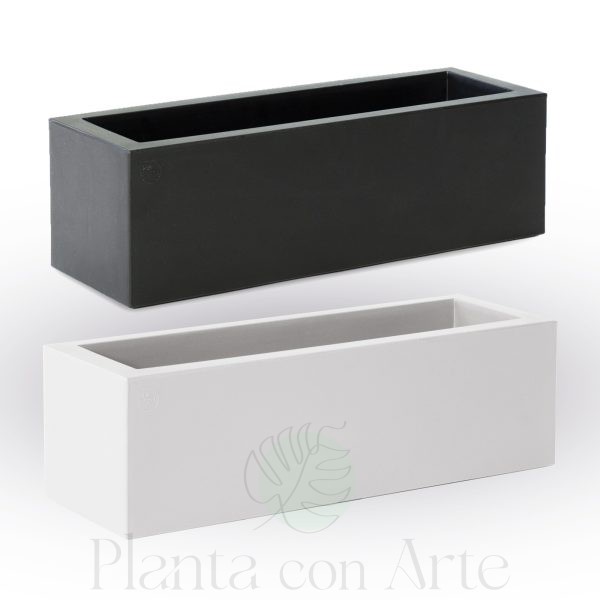 Jardineras bajas rectangulares MINIDECO o MAXIDECO en blanco y negro