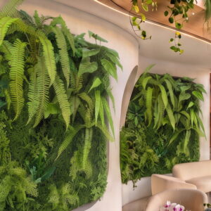 jardines verticales hiperrealistas para interior y exterior