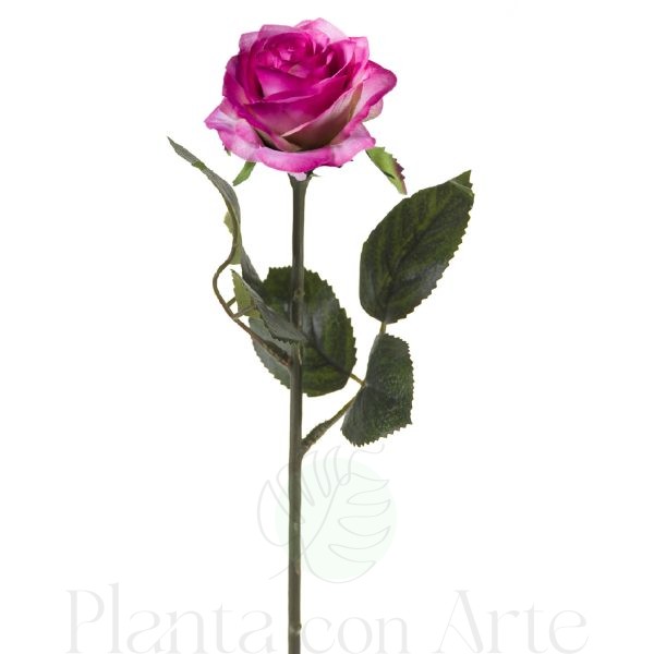 ROSA VIOLETA artificial de 45 cm de altura, para pinchar en espuma floral o en tierra