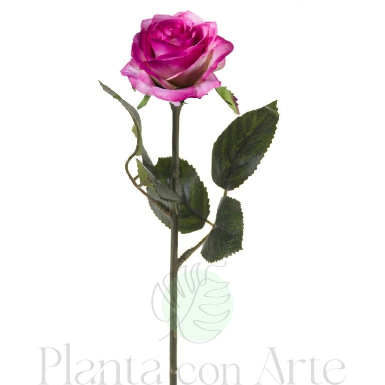 ROSA VIOLETA artificial de 45 cm de altura, para pinchar en espuma floral o en tierra