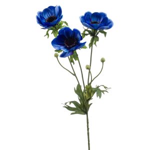 Flor ANÉMONA AZUL artificial de 75 cm de altura