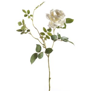 RAMA DE ROSA BLANCA artificial de 75 cm de altura
