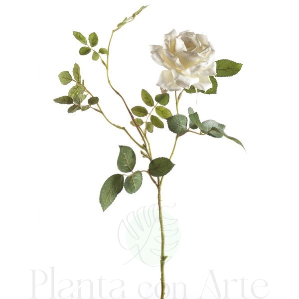 RAMA DE ROSA BLANCA artificial de 75 cm de altura