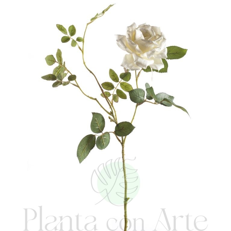 RAMA DE ROSA BLANCA artificial de 75 cm de altura