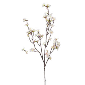 Rama de Sakura con flores de color crema artificial de altísimo realismo y color vivo. Preciosa rama de Cerezo Japonés muy decorativa para ambientes orientales