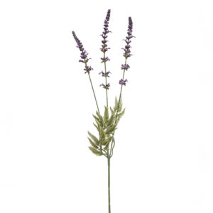 Rama de lavanda violeta artificial con 3 tallos