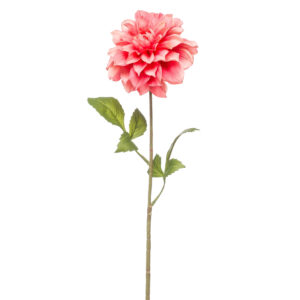 DALIA CORAL artificial de 72 cm de altura y 14 cm de ancho, para pinchar en espuma floral o en tierra