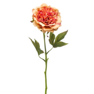 PEONÍA NARANJA artificial tacto real, realista de 56 cm de altura total realista, para decorar tus bouquets o jardineras
