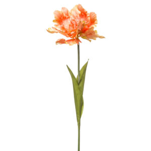 TULIPÁN LORO NARANJA artificial tacto real, realista de 68 cm de altura total realista, para decorar tus bouquets o jardineras