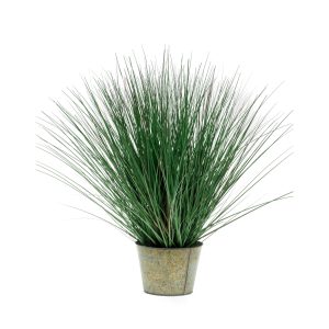 Planta de hierba salvaje en maceta metálica vintage, de 80 cm de altura