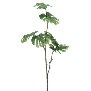 Rama de MONSTERA artificial de 72 cm de altura total para decorar en jardineras