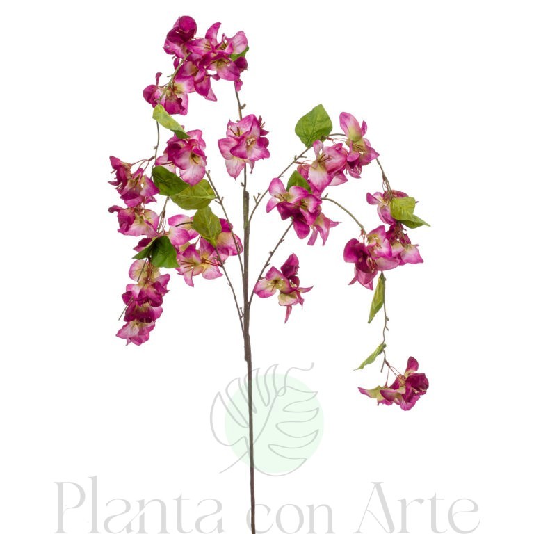 BUGANVILLA VIOLETA Colgante artificial de 120 cm de altura, para pinchar en espuma floral o en tierra. Esta Buganvilla artificial apenas se diferencia visualmente de su modelo natural.