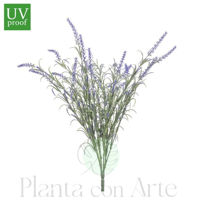Rama de LAVANDA MALVA para exterior UV artificial realista o flor LAVANDA artificial realista de 40 cm de altura total realista, para decorar tus bouquets, nichos o jardineras EN EXTERIOR