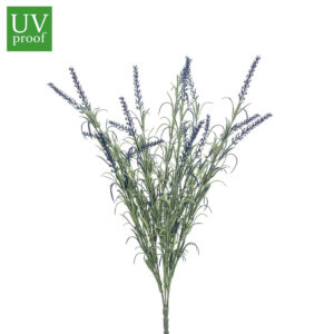 Rama de LAVANDA AZUL para exterior UV artificial realista o flor LAVANDA artificial realista de 40 cm de altura total realista, para decorar tus bouquets, nichos o jardineras EN EXTERIOR