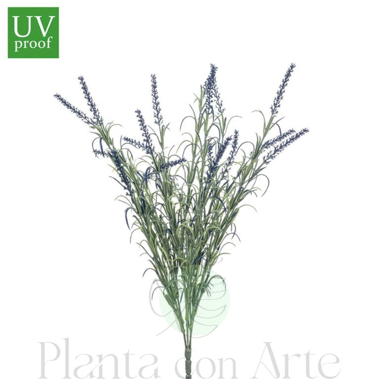 Rama de LAVANDA AZUL para exterior UV artificial realista o flor LAVANDA artificial realista de 40 cm de altura total realista, para decorar tus bouquets, nichos o jardineras EN EXTERIOR