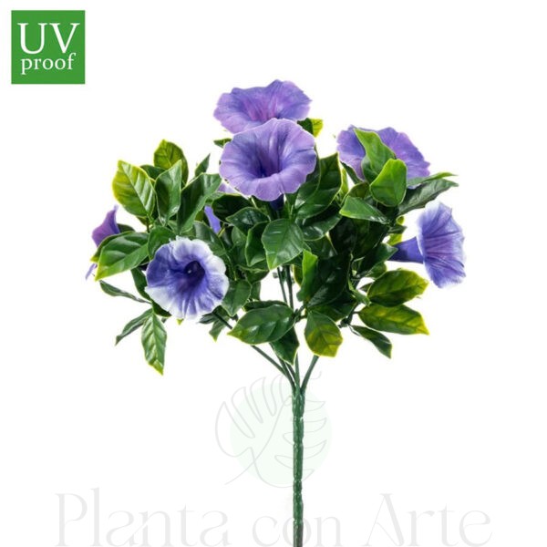 Rama PETUNIAS MALVA UV artificial realista o flor PETUNIA artificial realista de 27 cm de altura total realista, para decorar tus bouquets, nichos o jardineras EN EXTERIOR