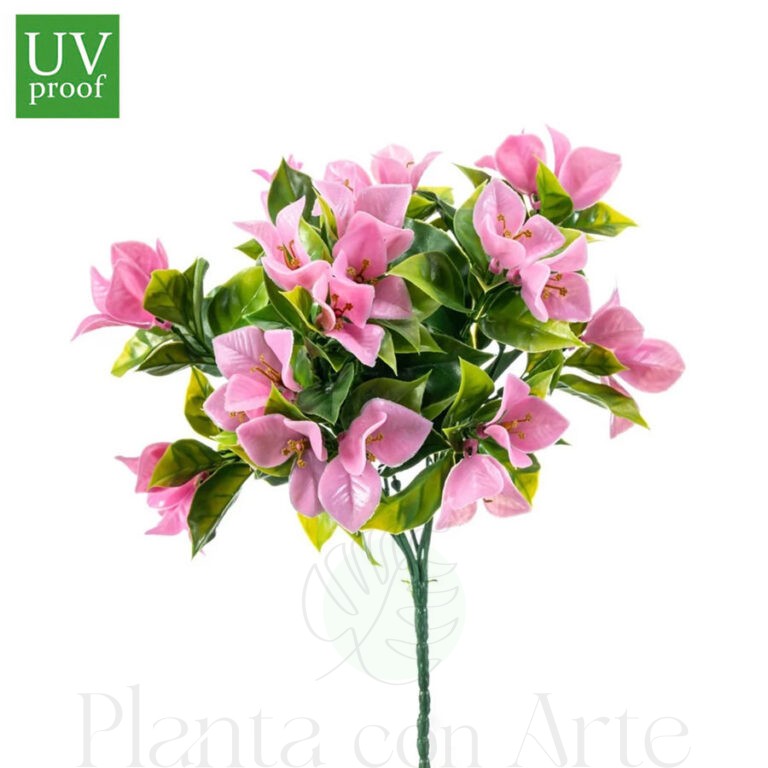 Buganvilla rosa X6 UV artificial realista o flor buganvilla artificial realista de 30 cm de altura total realista, para decorar tus bouquets, nichos o jardineras EN EXTERIOR