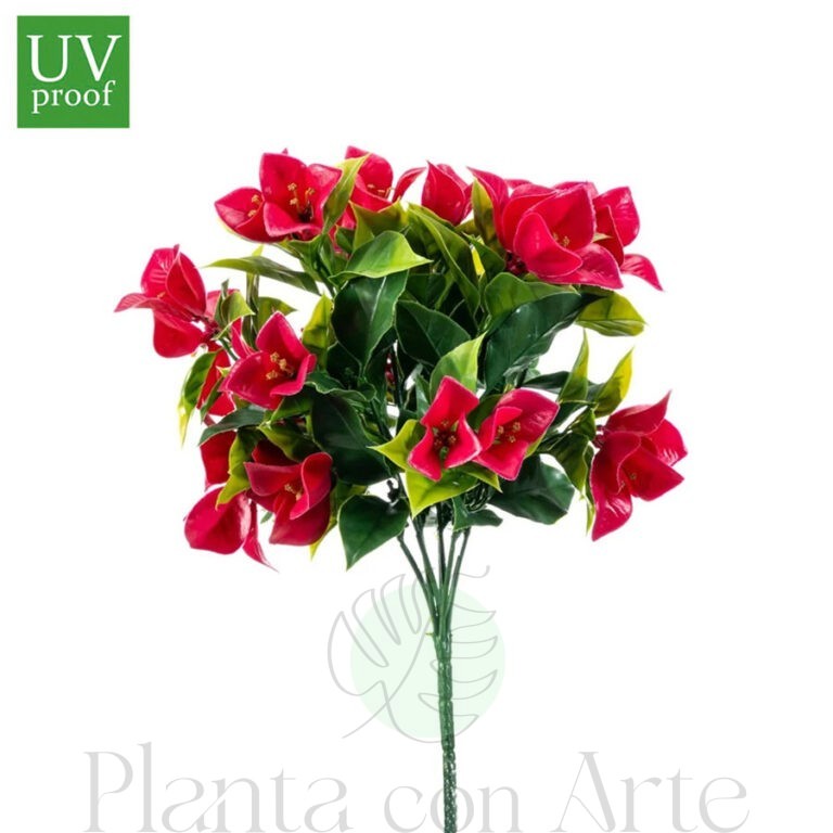 Buganvilla ROJA X6 UV artificial realista o flor buganvilla artificial realista de 30 cm de altura total realista, para decorar tus bouquets, nichos o jardineras EN EXTERIOR