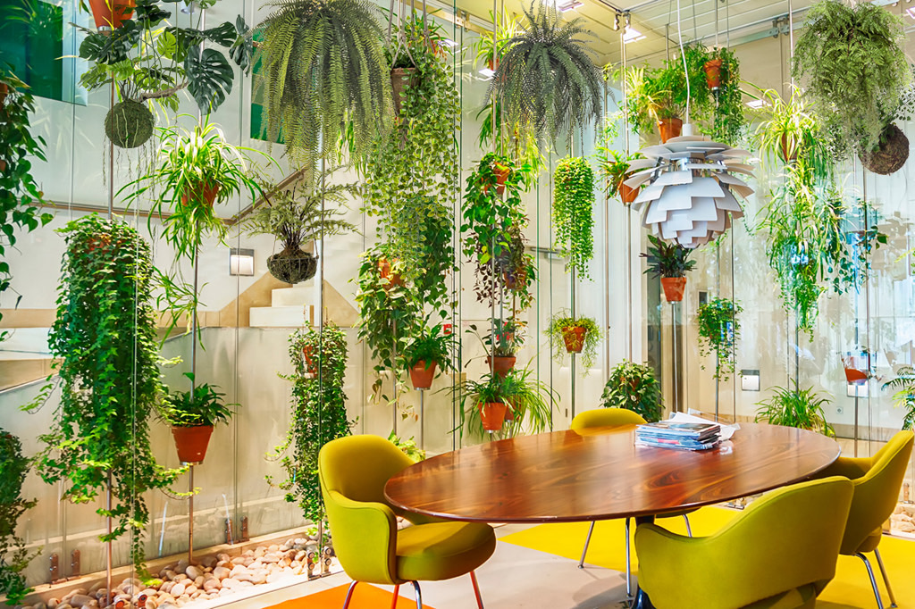 Plantas colgantes artificiales de techo para interior y exterior