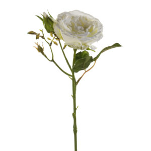 ROSA crema artificial realista de 37 cm de altura total muy realista, para decorar tus bouquets o jardineras
