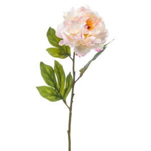PEONÍA ROSA SUAVE artificial de 77 cm de altura y 14 cm de ancho, para pinchar en espuma floral o en tierra