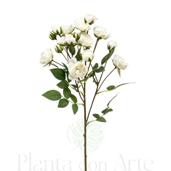 Rama de ROSAS BLANCAS artificial realista de 57 cm de altura total