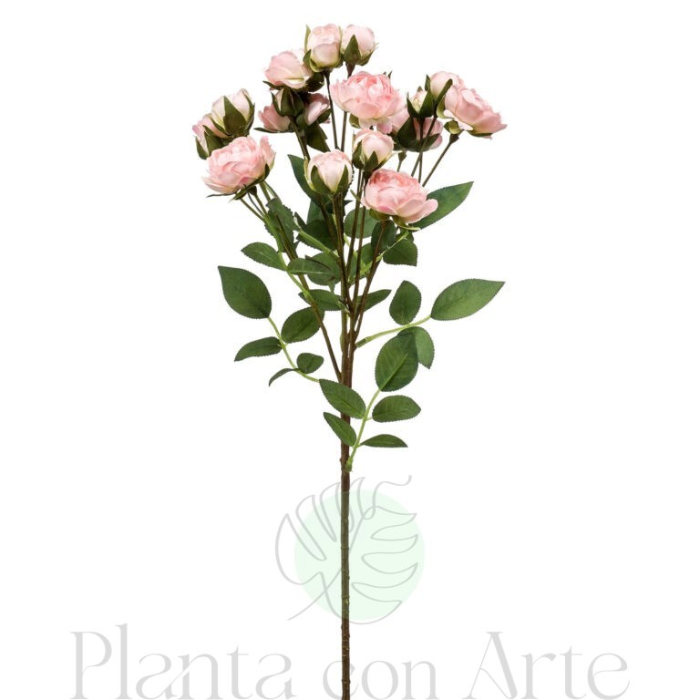Rama de ROSAS Mini Rosa Suave artificial realista de 57 cm de altura total.