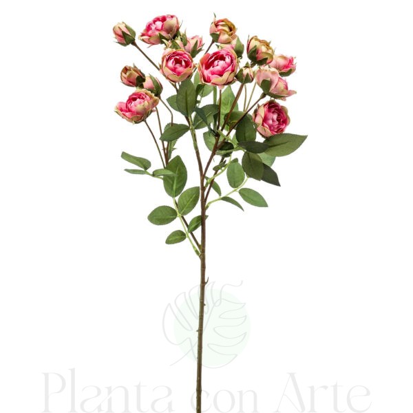Rama de ROSAS Mini Rosa y verde artificial realista de 57 cm de altura total