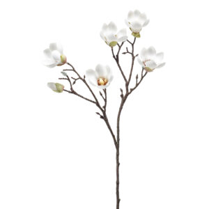 Rama de MAGNOLIA mini BLANCA artificial realista de 65 cm de altura total