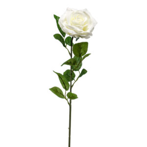 ROSA crema artificial realista de 63 cm de altura total. La Rosa MARLEEN color crema es muy realista, para decorar tus bouquets o jardineras