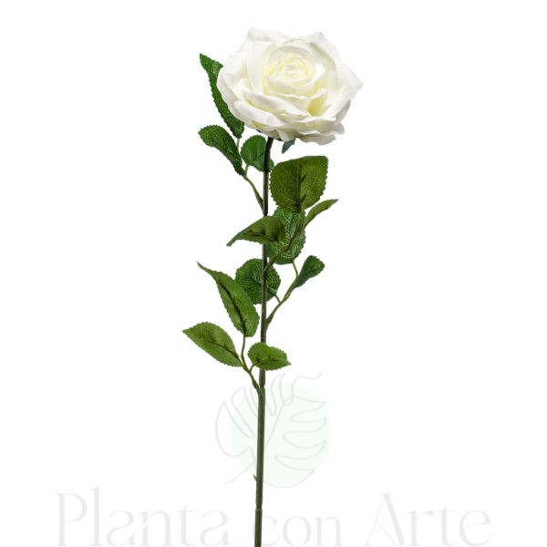 ROSA crema artificial realista de 63 cm de altura total. La Rosa MARLEEN color crema es muy realista, para decorar tus bouquets o jardineras