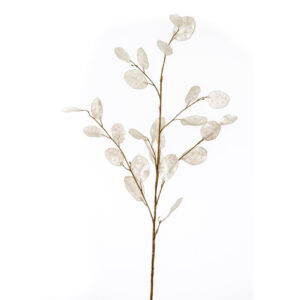 Rama de LUNARIA crema artificial de altísimo realismo y color vivo. Preciosa rama muy decorativa para ambientes orientales. Uso en interior.