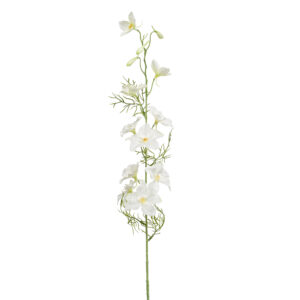 Rama de DELPHINIUM CREMA artificial de TACTO REAL con flores de color CREMA artificial realista de 88 cm de altura total 