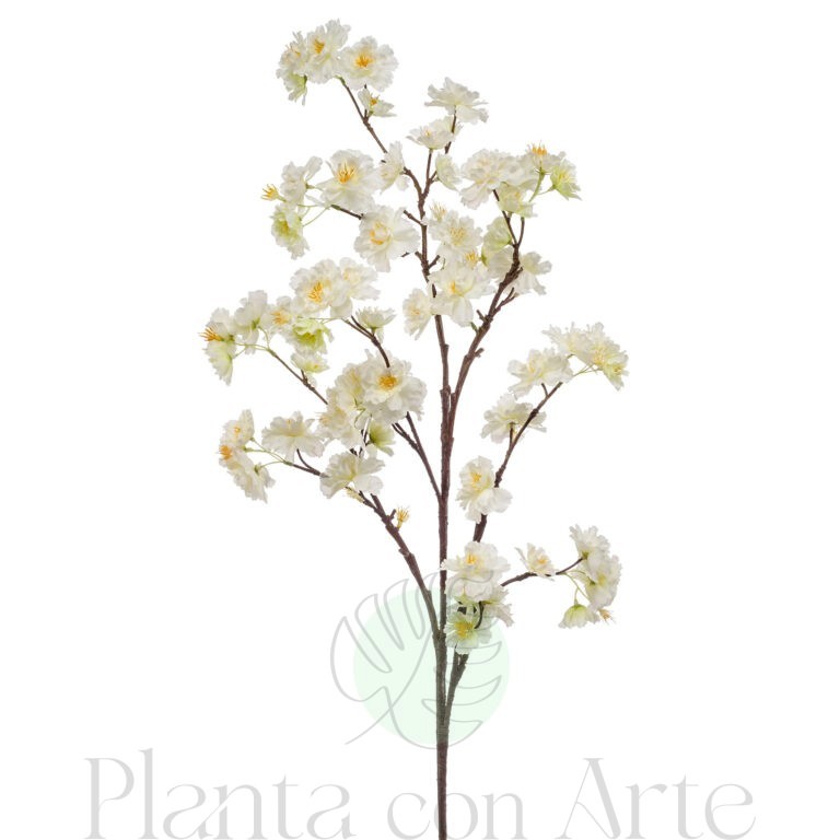 FLOR DE CEREZO CREMA artificial realista - 120 cm de alto - Sakura CREMA artificial realista cuidadosamente elaborada para imitar la belleza del natural