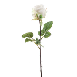 ROSA crema artificial realista de 57 cm de altura total. La Rosa FEMKE color crema es muy realista, para decorar tus bouquets o jardineras.