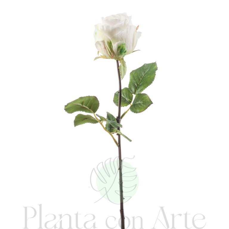 ROSA crema artificial realista de 57 cm de altura total. La Rosa FEMKE color crema es muy realista, para decorar tus bouquets o jardineras.