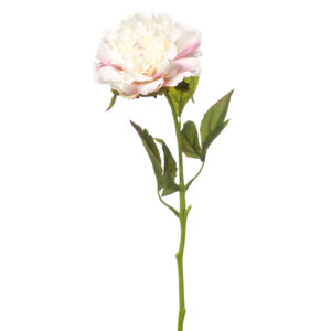 PEONÍA BLANCA artificial tacto real, realista de 56 cm de altura total realista