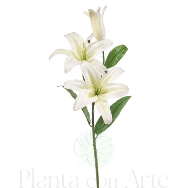 LIRIO CASABLANCA artificial blanco de 85 cm de altura, de increíble realismo, para pinchar en espuma floral o en tierra
