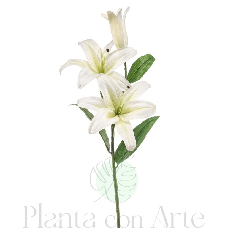 LIRIO CASABLANCA artificial blanco de 85 cm de altura, de increíble realismo, para pinchar en espuma floral o en tierra