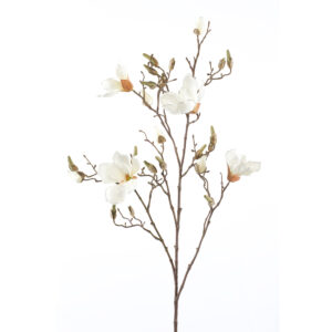 Rama de MAGNOLIA CREMA artificial realista de 105 cm de altura total, para decorar tus bouquets o jardineras