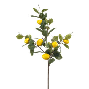 Rama con 6 LIMONES artificiales de alto realismo, con 95 cm de altura total.