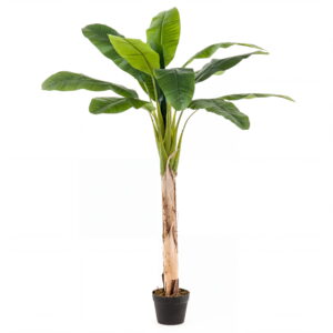 Árbol PLATANERO artificial hiperrealista de 155 cm de alto, con un tronco revestido de hoja natural de imponente aspecto por su realismo y gran tamaño