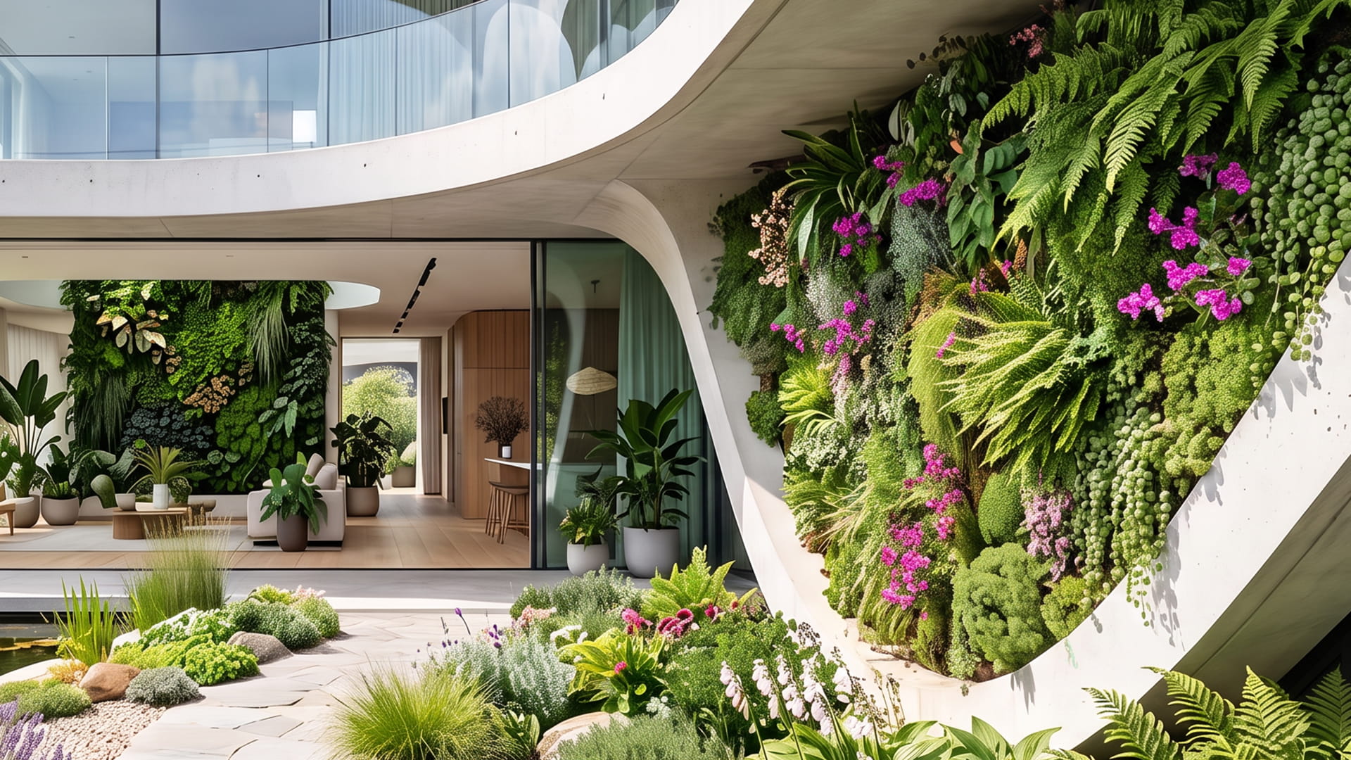 jardines verticales artificiales hiperrealistas para interior y exterior