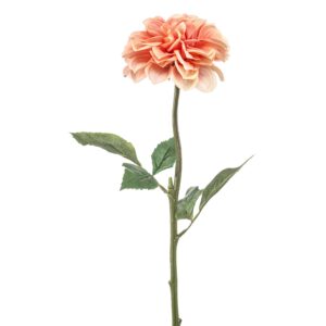 Tallo con flor de DALIA artificial MELOCOTÓN con material reciclado de altísimo realismo y color vivo