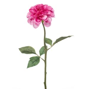 Tallo con flor de DALIA artificial fucsia con material reciclado de altísimo realismo y color vivo