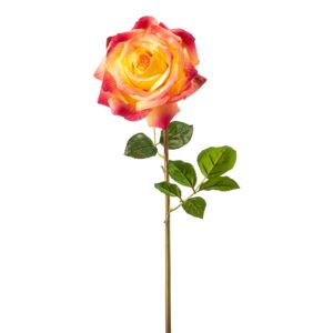 Rosa AMARILLO Y ROSA artificial con tacto real | Hiperrealista